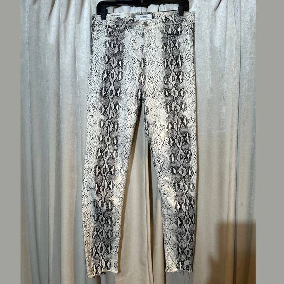 2/30 ZARA ZW High Waisted Snake Print Skinny Jeans – Size 42 / US 8 - Picture 7 of 7